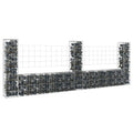vidaXL Gabionenkorb U-Form mit 3 Säulen Eisen 260x20x100 cm