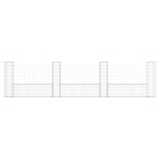 vidaXL Gabionenkorb U-Form mit 4 Säulen Eisen 380x20x100 cm
