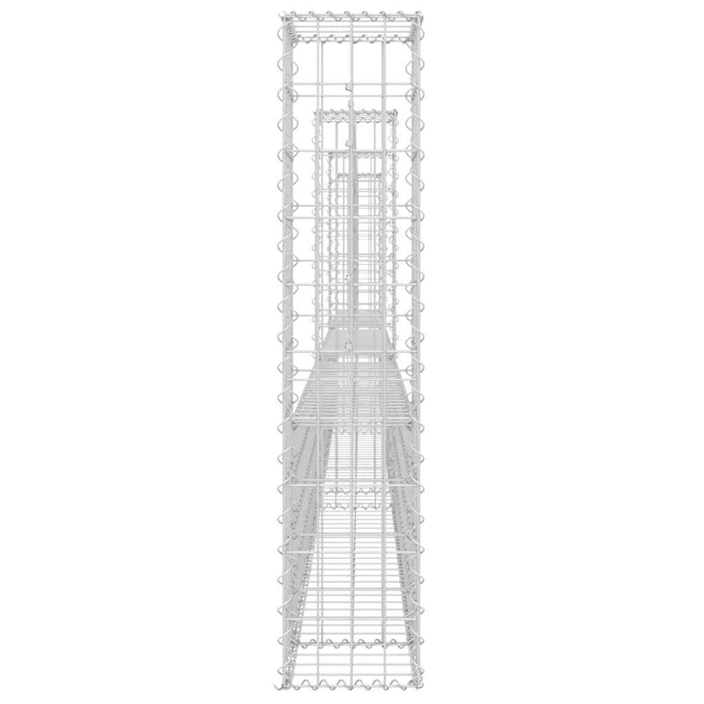 vidaXL Gabionenkorb U-Form mit 4 Säulen Eisen 380x20x100 cm