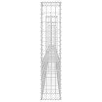 vidaXL Gabionenkorb U-Form mit 4 Säulen Eisen 380x20x100 cm