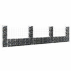 vidaXL Gabionenkorb U-Form mit 4 Säulen Eisen 380x20x100 cm