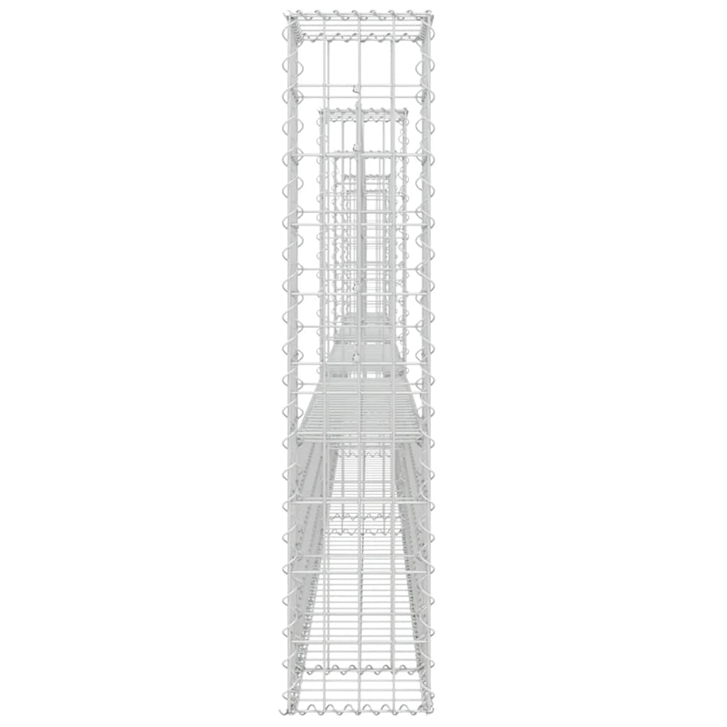 vidaXL Gabionenkorb U-Form mit 5 Säulen Eisen 500x20x100 cm