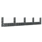 vidaXL Gabionenkorb U-Form mit 5 Säulen Eisen 500x20x100 cm