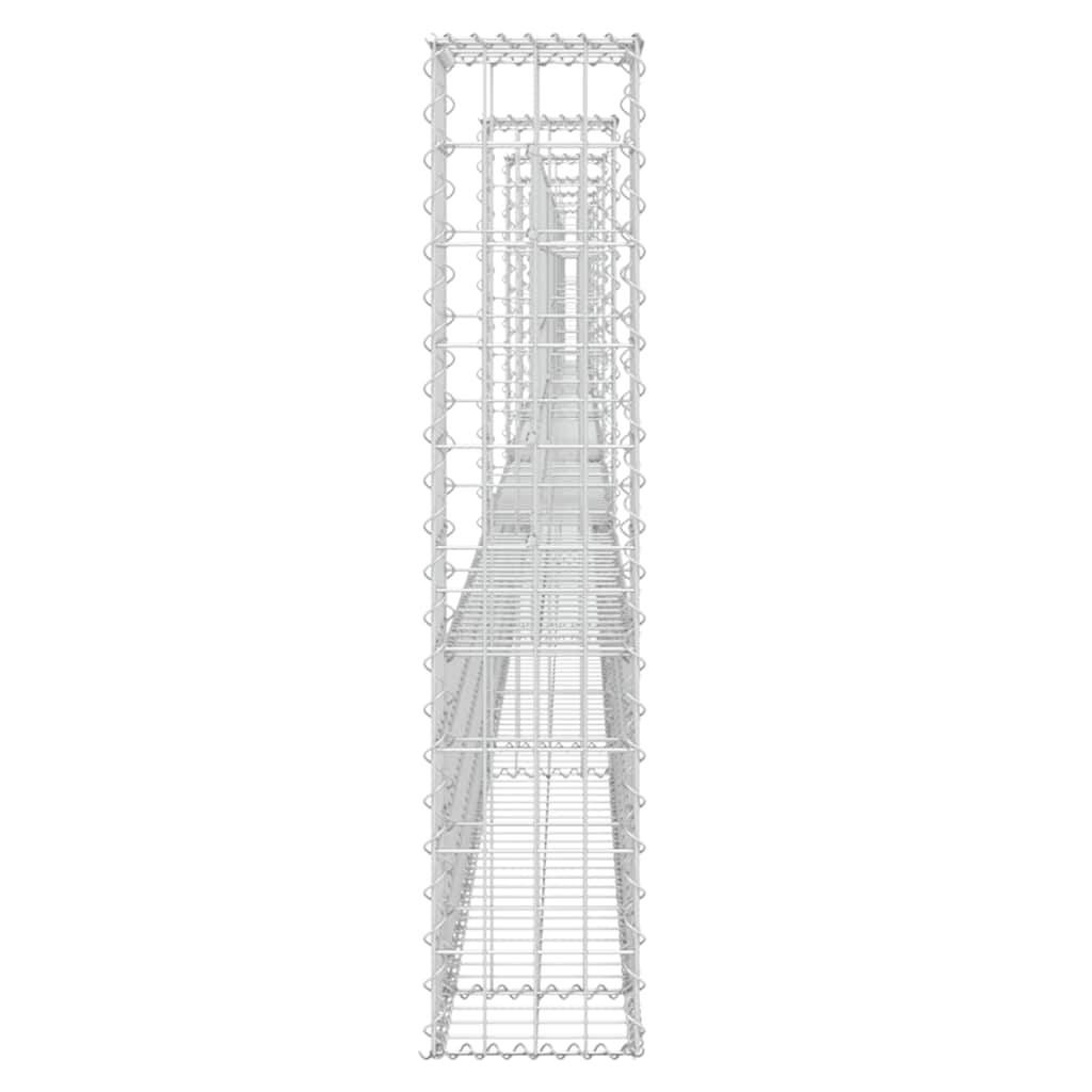 vidaXL Gabionenkorb U-Form mit 6 Säulen Eisen 620x20x100 cm