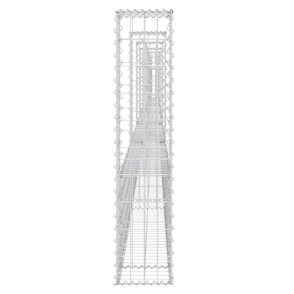 vidaXL Gabionenkorb U-Form mit 7 Säulen Eisen 740x20x100 cm