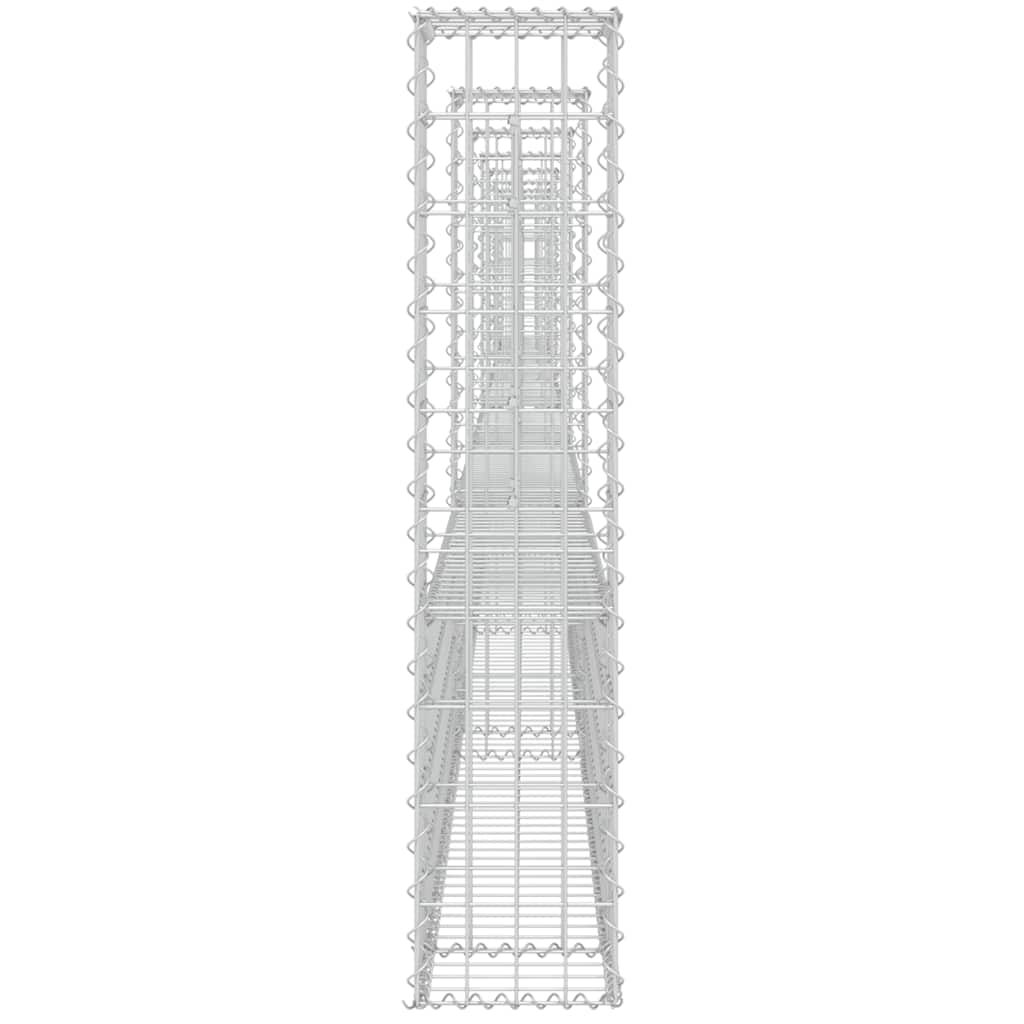 vidaXL Gabionenkorb U-Form mit 8 Säulen Eisen 860x20x100 cm