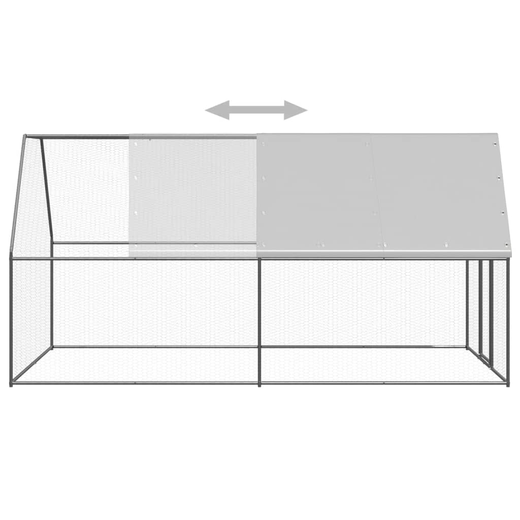 vidaXL Outdoor-Hühnerkäfig 2x4x2 m Verzinkter Stahl