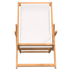 vidaXL Strandstuhl Klappbar Massivholz Teak Creme