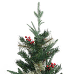 vidaXL Weihnachtsbaum mit Zapfen Grün 225 cm PVC & PE