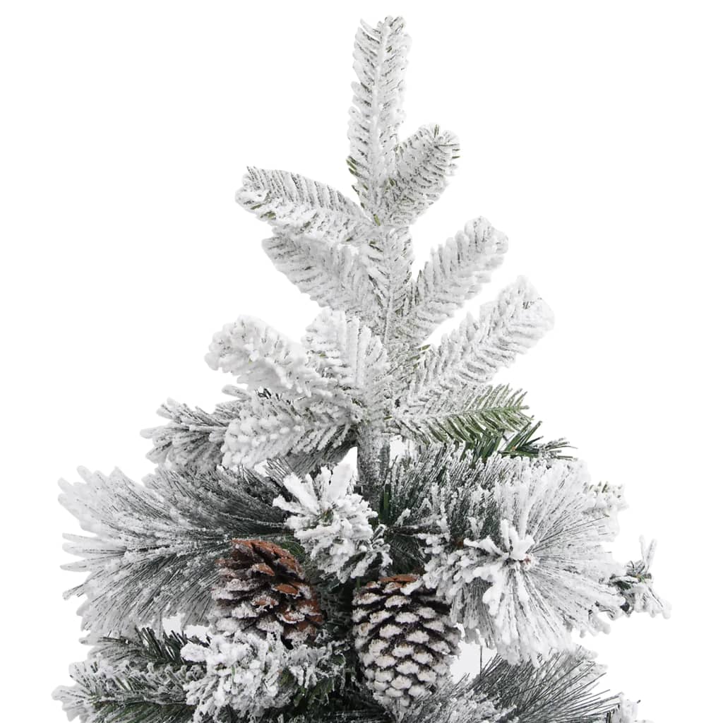 vidaXL Weihnachtsbaum mit Zapfen Beschneit 150 cm PVC & PE