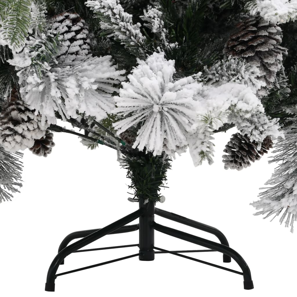 vidaXL Weihnachtsbaum mit Zapfen Beschneit 150 cm PVC & PE