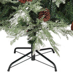 vidaXL Weihnachtsbaum mit Zapfen Grün und Weiß 195 cm PVC & PE