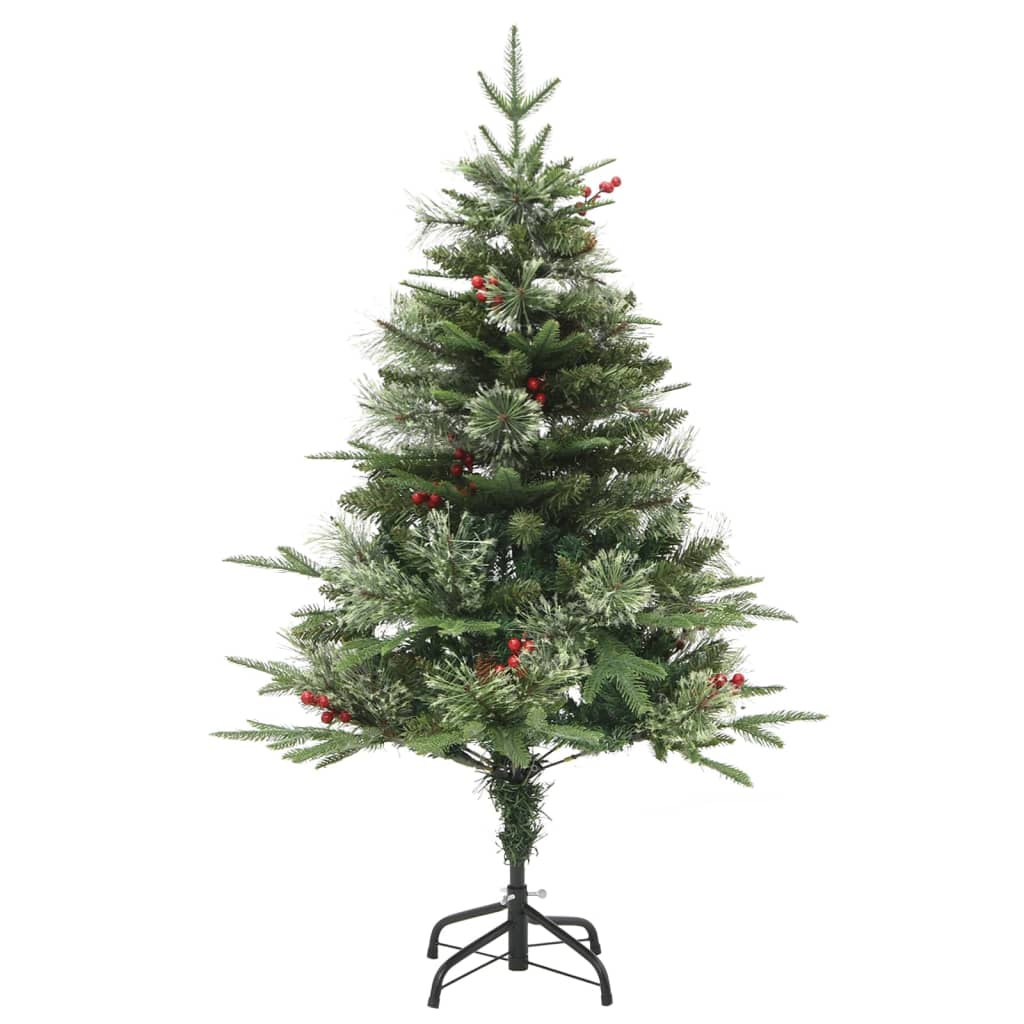 vidaXL Weihnachtsbaum mit Beleuchtung und Kiefernzapfen Grün 150 cm
