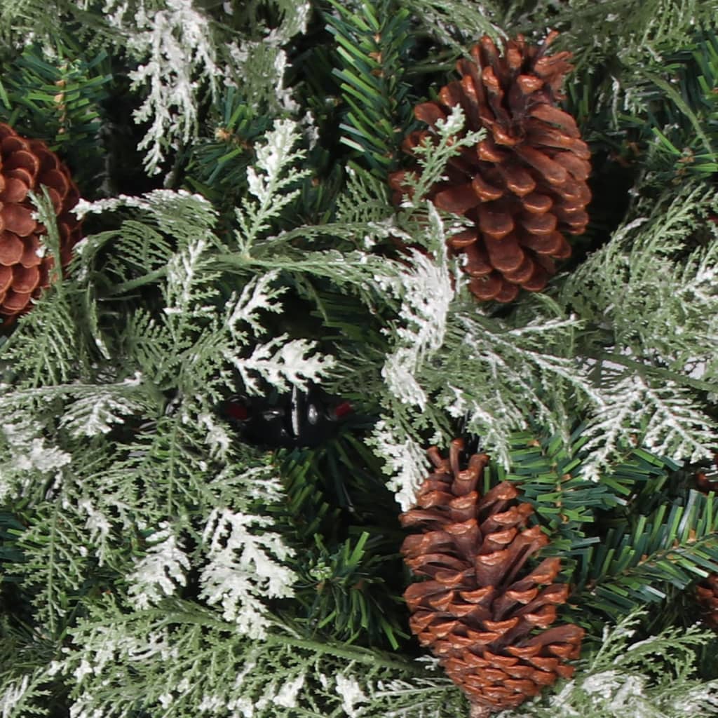 vidaXL Weihnachtsbaum mit Beleuchtung und Kiefernzapfen 195 cm PVC&PE