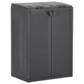 vidaXL Mülleimer mit 2 Türen Schwarz 65x45x88 cm PP