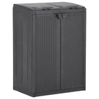 vidaXL Mülleimer mit 2 Türen Schwarz 65x45x88 cm PP