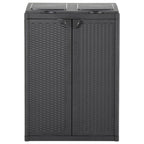 vidaXL Mülleimer mit 2 Türen Schwarz 65x45x88 cm PP