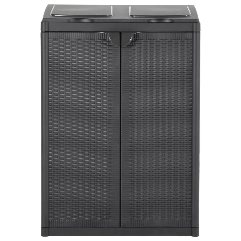 vidaXL Mülleimer mit 2 Türen Schwarz 65x45x88 cm PP