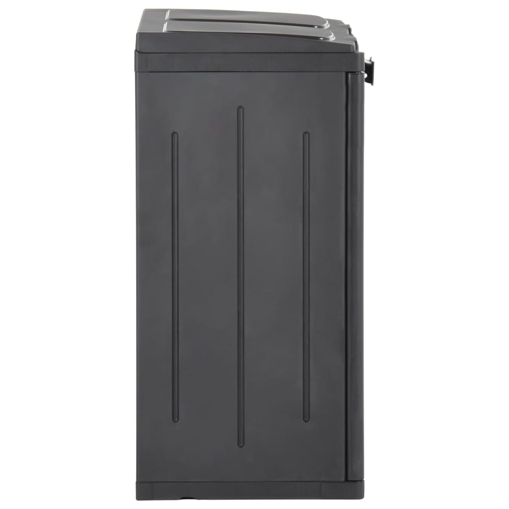 vidaXL Mülleimer mit 2 Türen Schwarz 65x45x88 cm PP