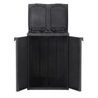 vidaXL Mülleimer mit 2 Türen Schwarz 65x45x88 cm PP