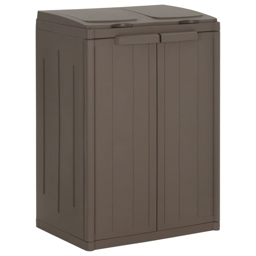 vidaXL Mülleimer mit 2 Klappen Braun 65x45x88 cm PP