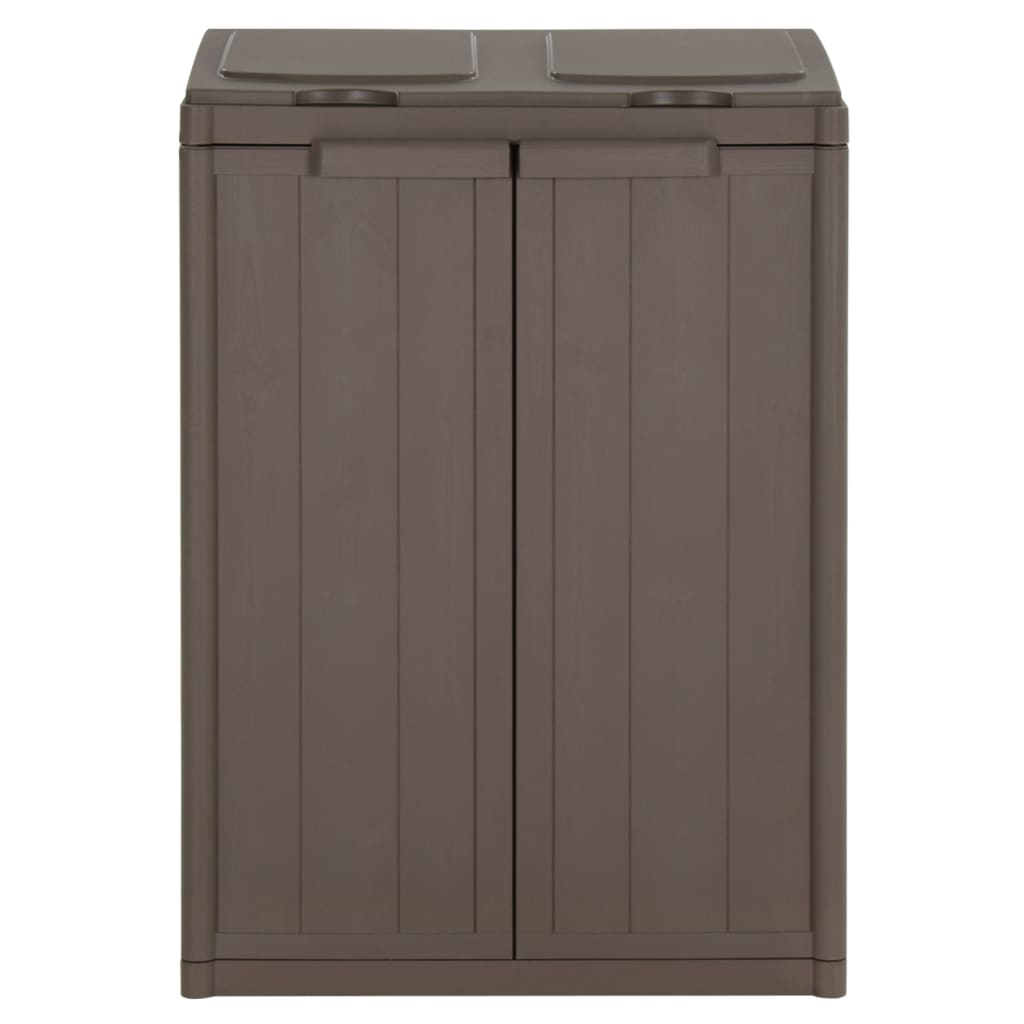 vidaXL Mülleimer mit 2 Klappen Braun 65x45x88 cm PP