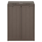 vidaXL Mülleimer mit 2 Klappen Braun 65x45x88 cm PP