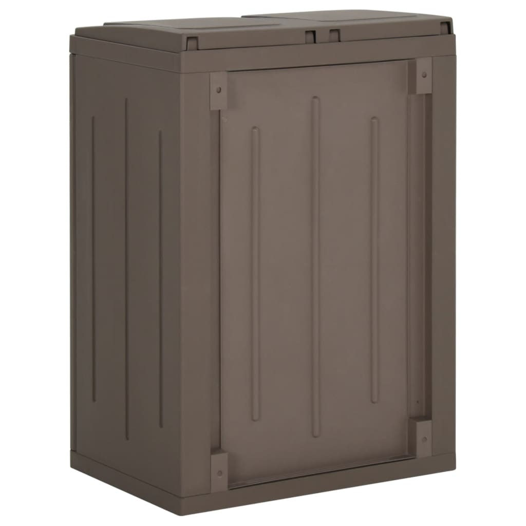 vidaXL Mülleimer mit 2 Klappen Braun 65x45x88 cm PP