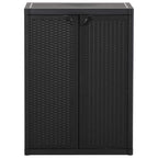 vidaXL Gartenschrank Schwarz 65x45x88 cm PP Rattan-Optik