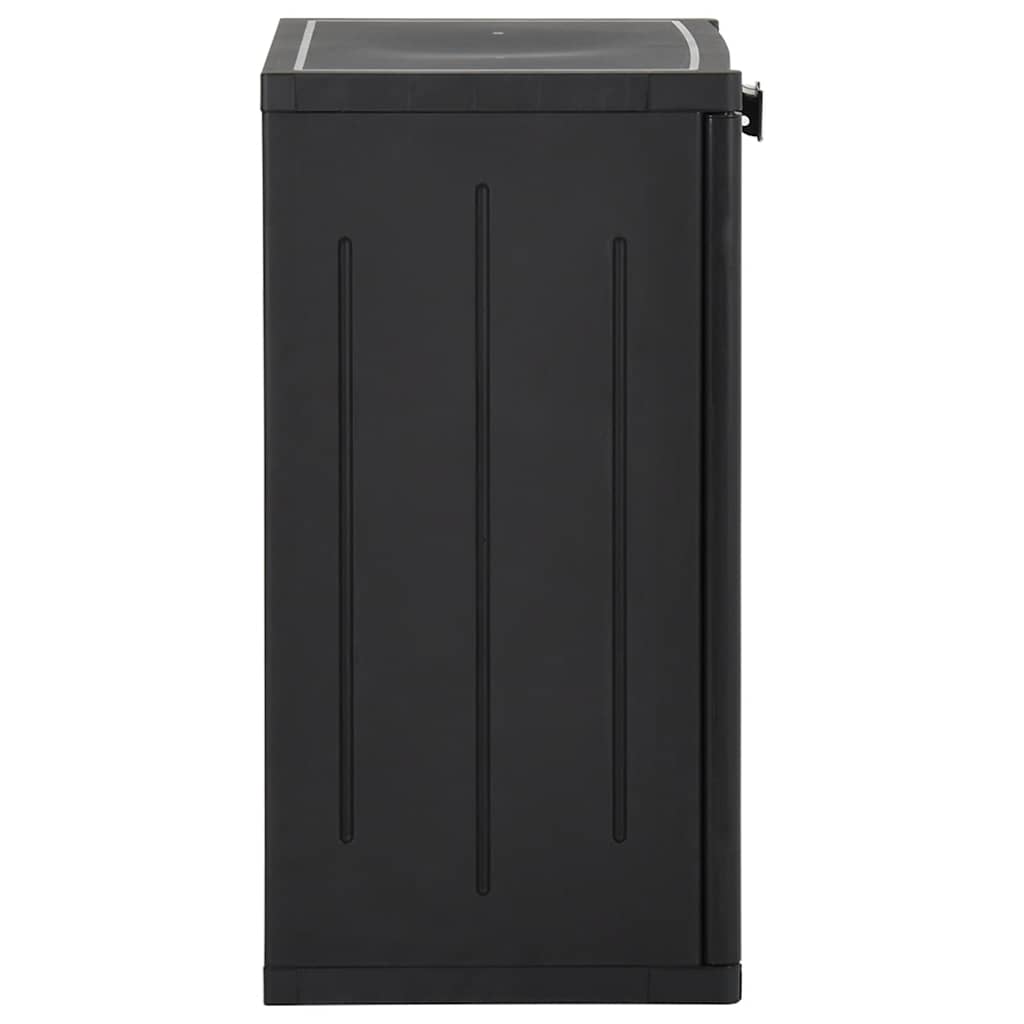 vidaXL Gartenschrank Schwarz 65x45x88 cm PP Rattan-Optik
