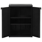 vidaXL Gartenschrank Schwarz 65x45x88 cm PP Rattan-Optik