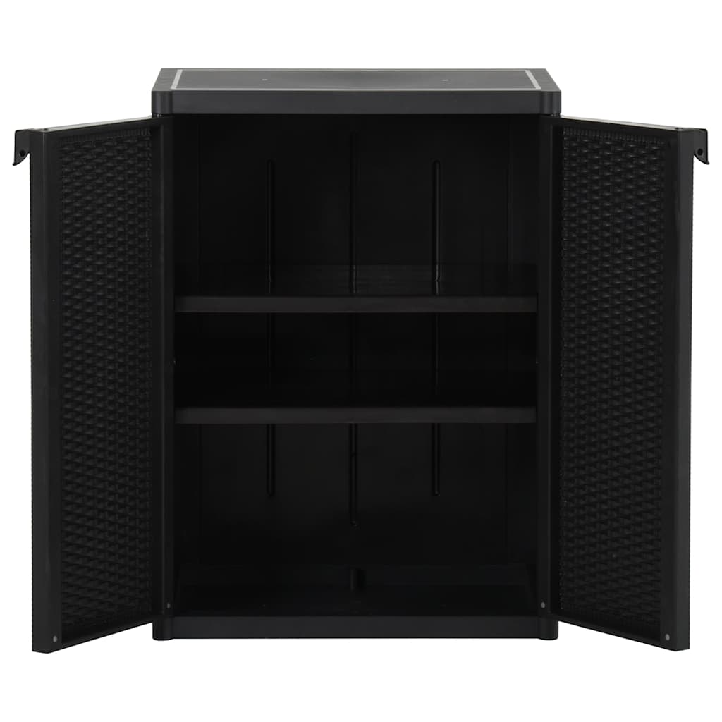 vidaXL Gartenschrank Schwarz 65x45x88 cm PP Rattan-Optik