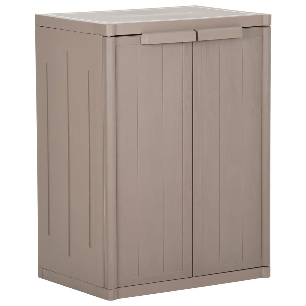 vidaXL Gartenschrank Braun 65x45x88 cm PP Holz-Optik