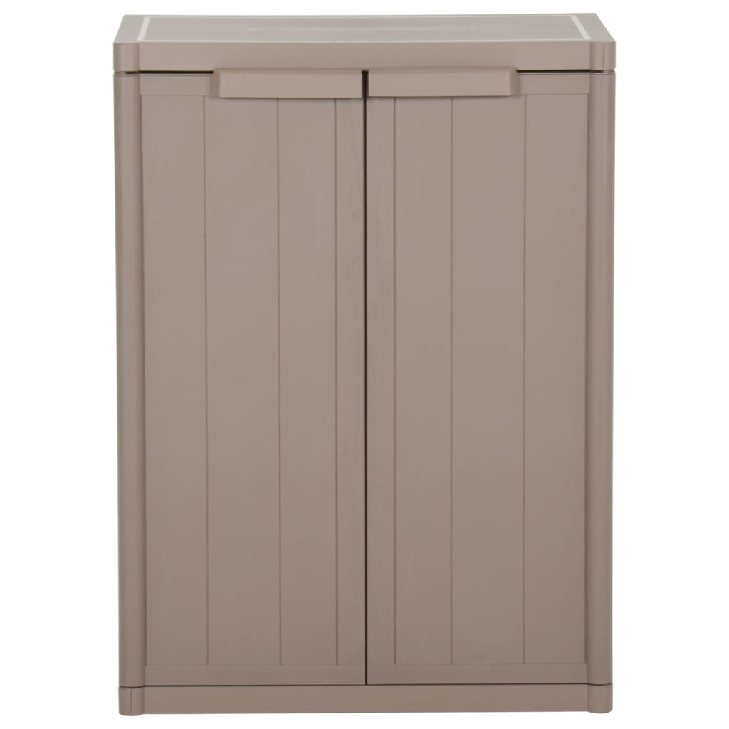 vidaXL Gartenschrank Braun 65x45x88 cm PP Holz-Optik