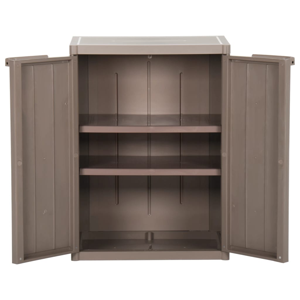 vidaXL Gartenschrank Braun 65x45x88 cm PP Holz-Optik