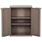 vidaXL Gartenschrank Braun 65x45x88 cm PP Holz-Optik