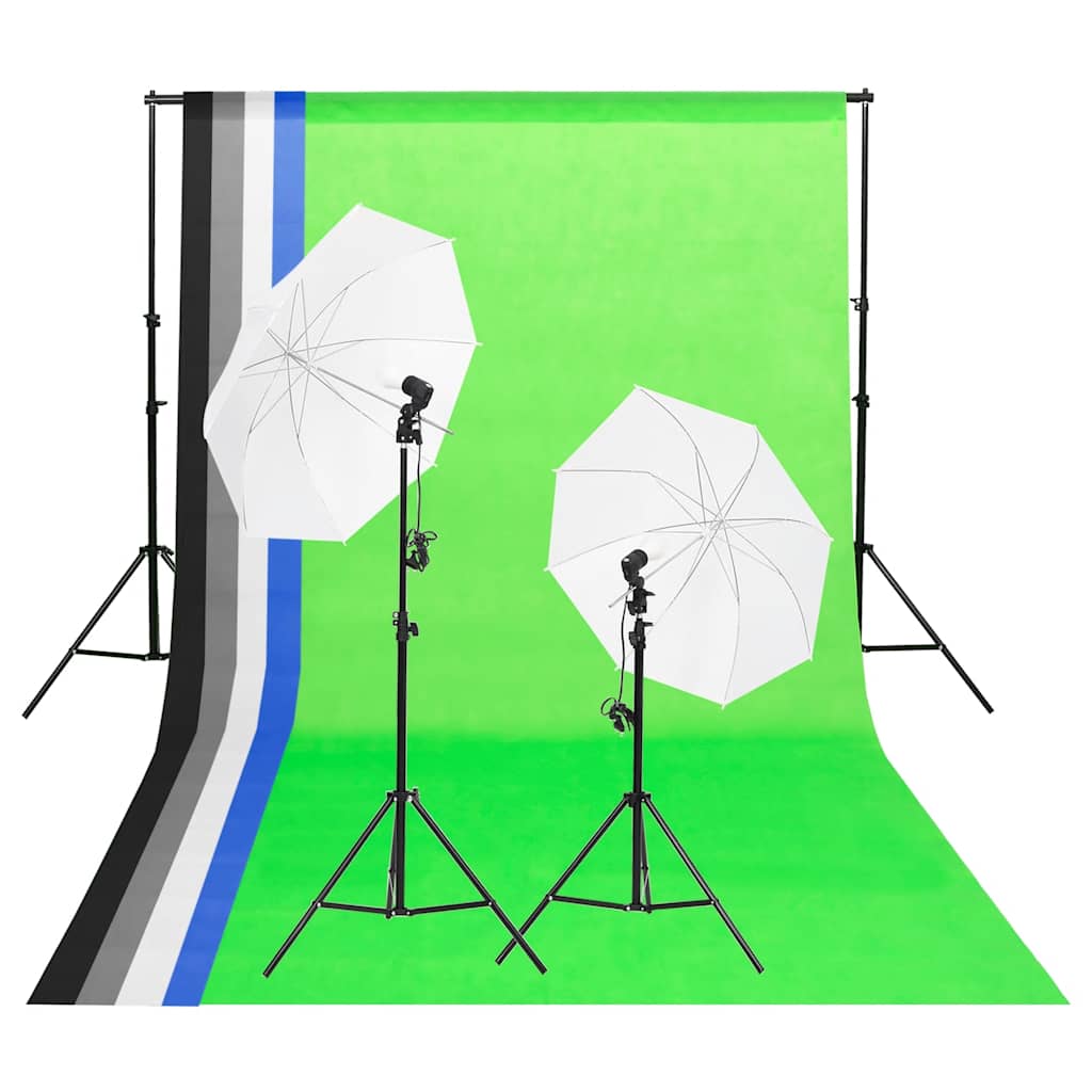 vidaXL Fotostudio-Beleuchtung Set mit Hintergründen & Schirmen
