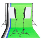vidaXL Fotostudio-Beleuchtung-Set mit Hintergründen und Softboxen