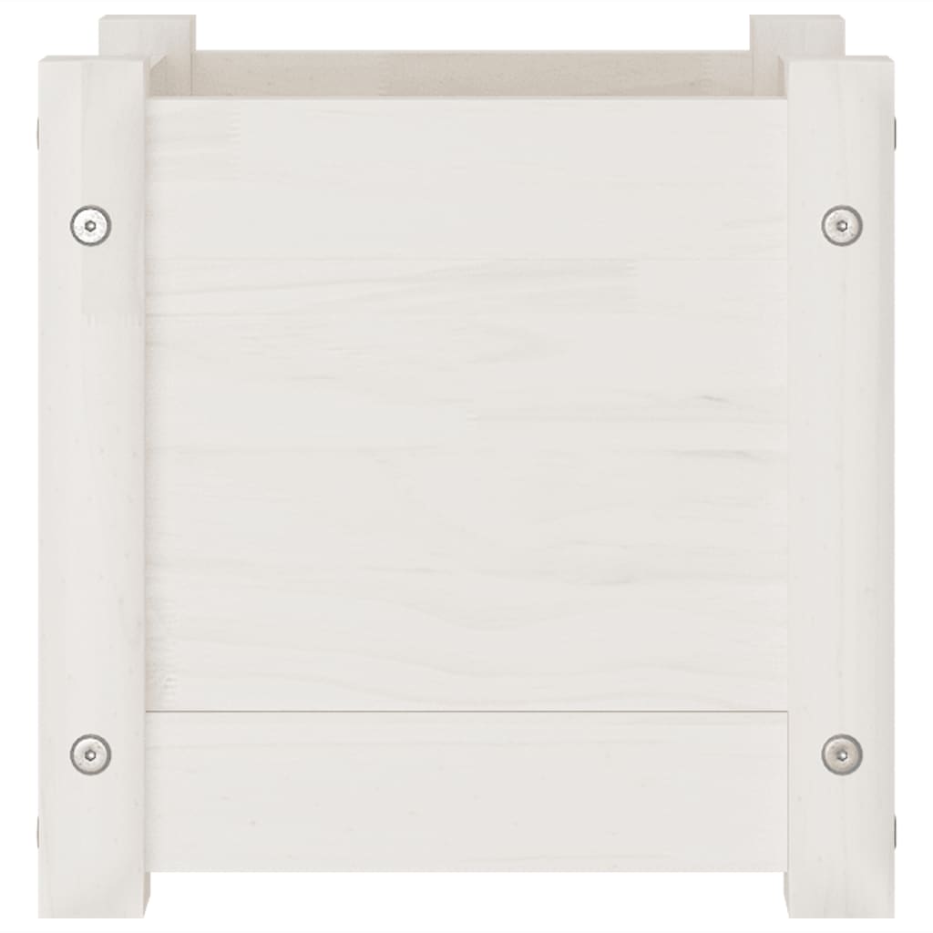 vidaXL Pflanzkübel Weiß 31x31x31 cm Massivholz Kiefer
