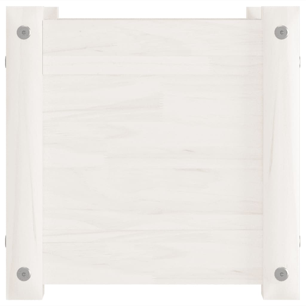 vidaXL Pflanzkübel Weiß 31x31x31 cm Massivholz Kiefer