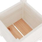 vidaXL Pflanzkübel Weiß 31x31x31 cm Massivholz Kiefer