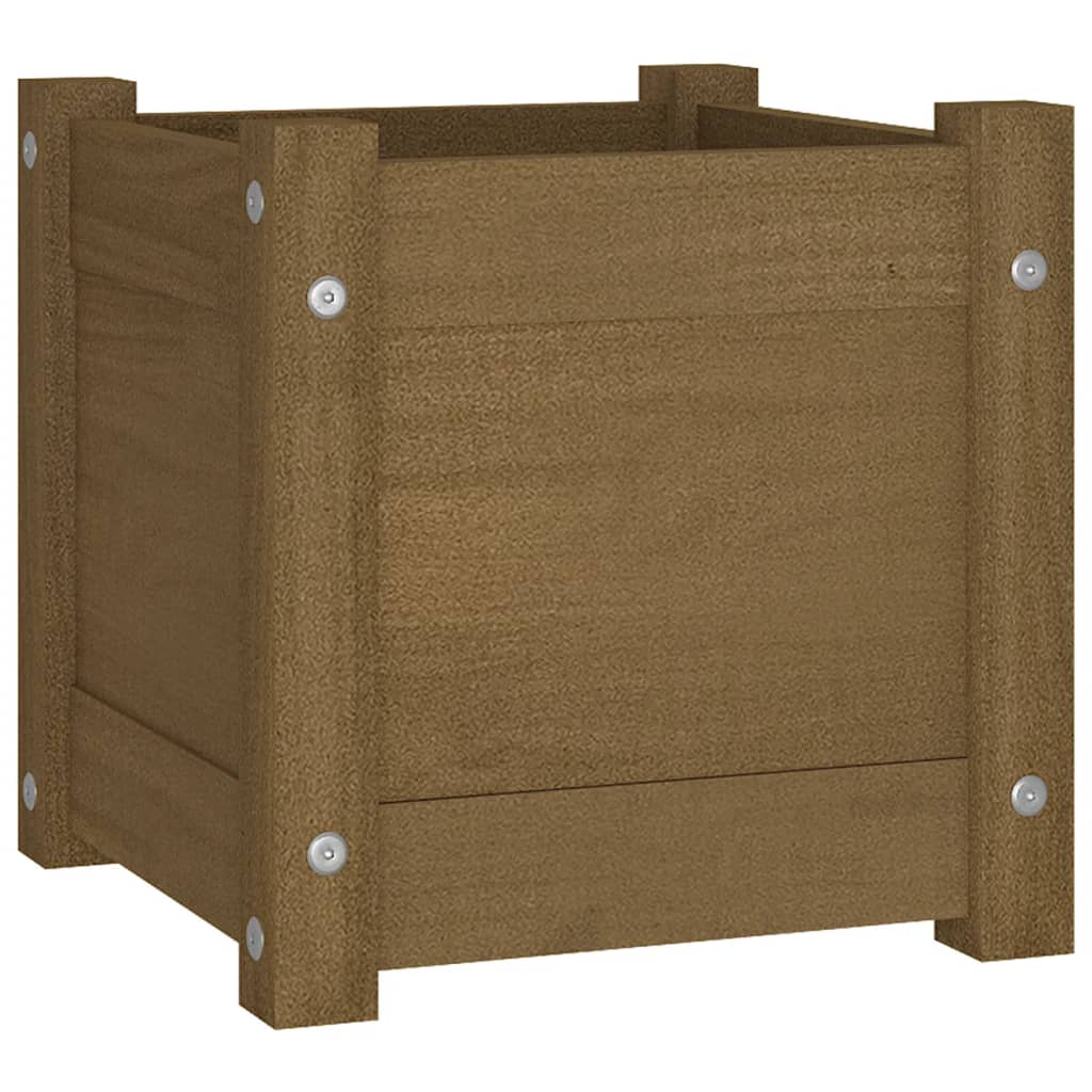 vidaXL Pflanzkübel Honigbraun 31x31x31 cm Massivholz Kiefer