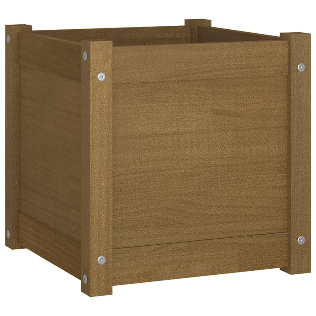 vidaXL Pflanzkübel 2 Stk. Honigbraun 40x40x40 cm Massivholz Kiefer