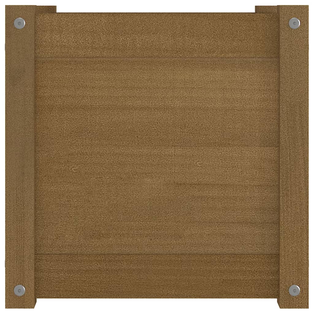 vidaXL Pflanzkübel 2 Stk. Honigbraun 40x40x40 cm Massivholz Kiefer