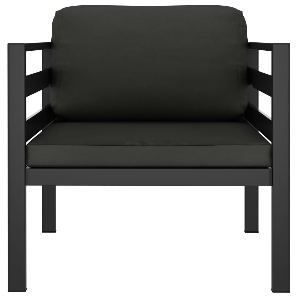 vidaXL Einzelsofas 2 Stk. mit Kissen Aluminium Anthrazit