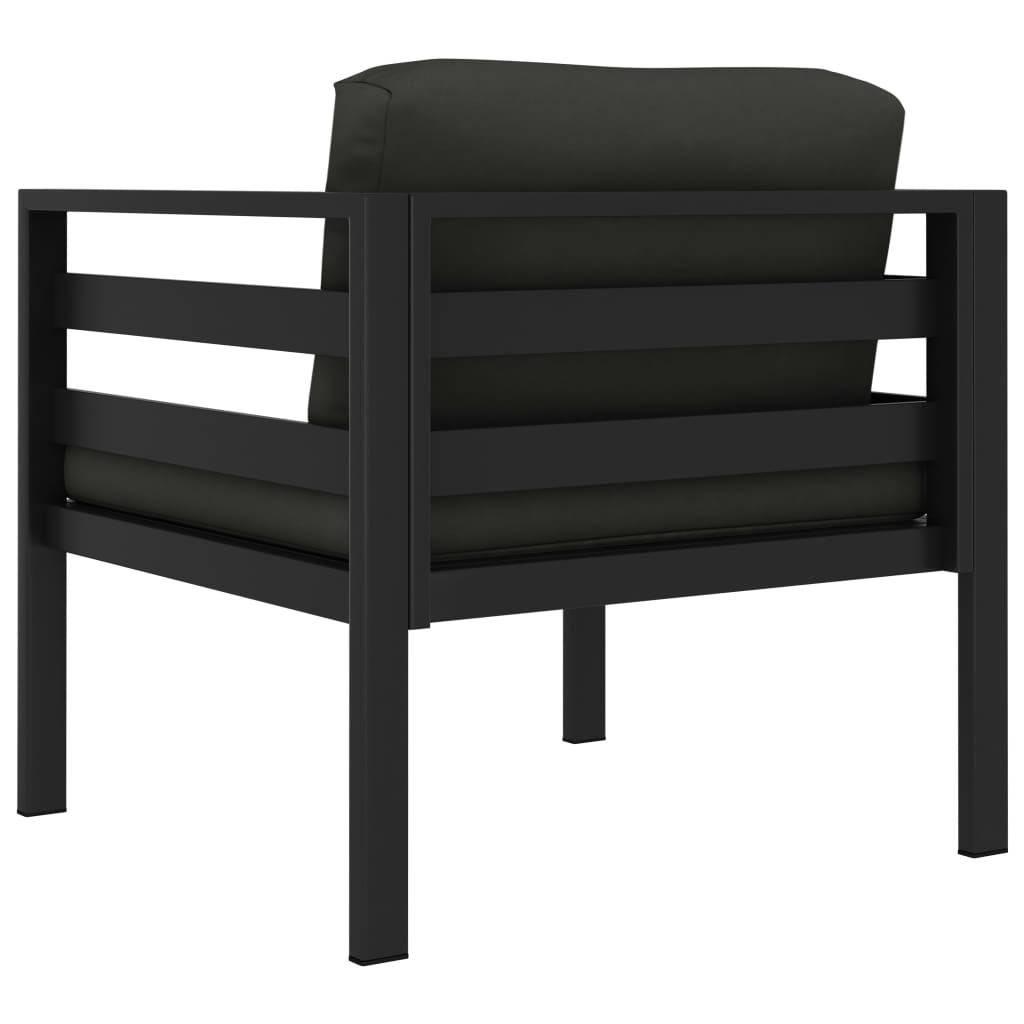 vidaXL Einzelsofas 2 Stk. mit Kissen Aluminium Anthrazit