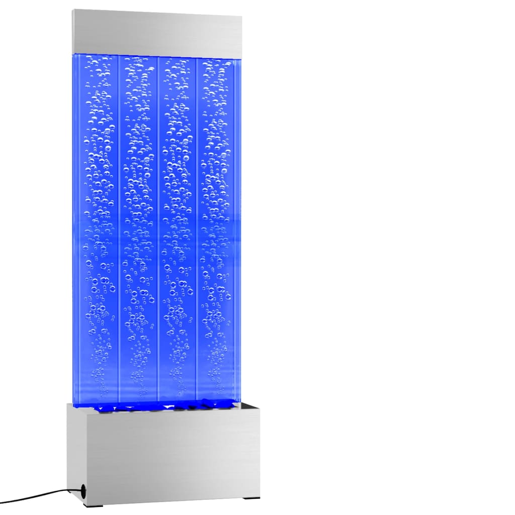 vidaXL Wassersäule mit RGB LEDs Edelstahl und Acryl 110 cm
