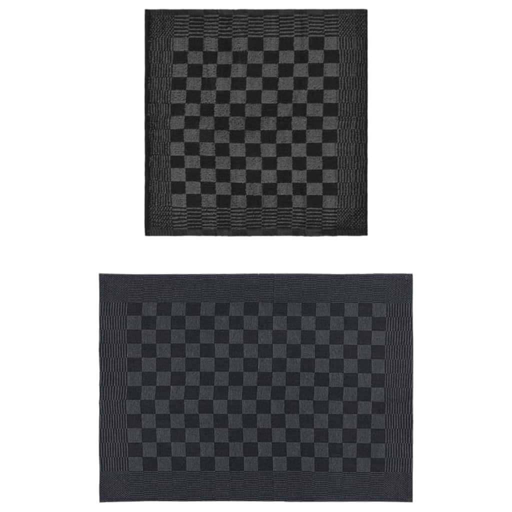 vidaXL 20-tlg. Handtuch-Set Schwarz und Grau Baumwolle