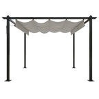 vidaXL Pavillon mit Ausziehbarem Dach 3x3 m Creme