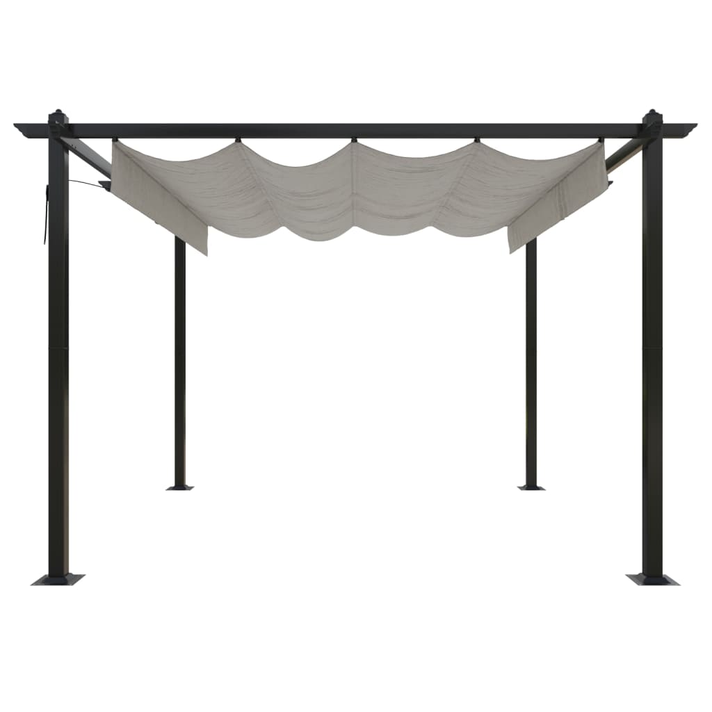 vidaXL Pavillon mit Ausziehbarem Dach 3x3 m Creme